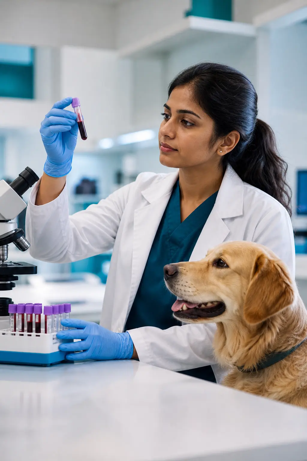 Veterinary testing representing AURA Veterinary Diagnostics